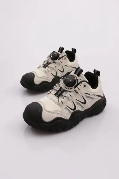 BN207 Newman Akıllı Bağcıklı Çocuk Outdoor Spor Ayakkabı Bej - 34