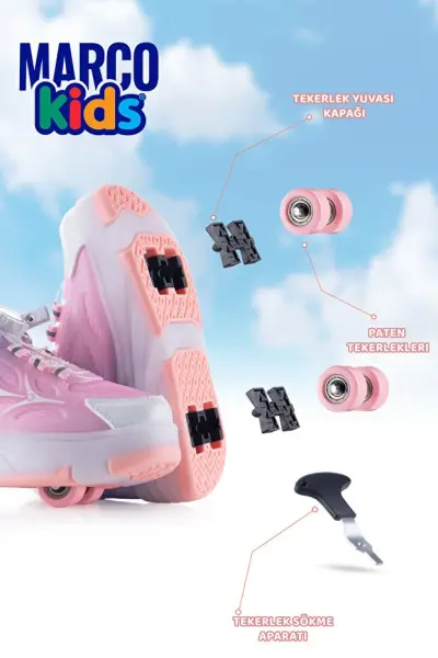 1801 Patenli Spor Ayakkabı P. Pembe - 28
