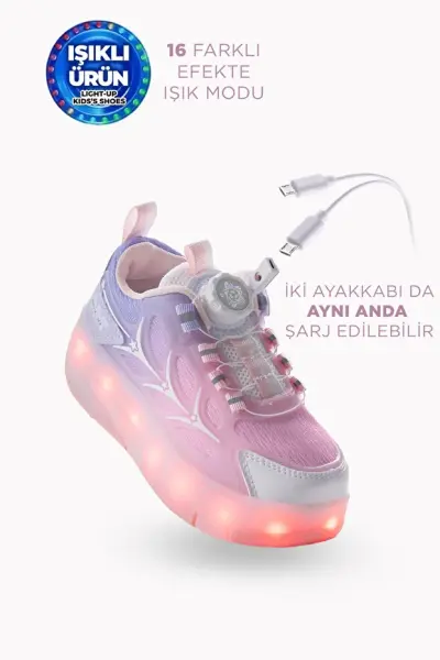 1801 Patenli Spor Ayakkabı P. Pembe - 29