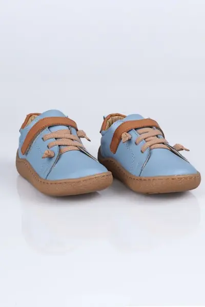 4004 Hakiki Deri Barefoot Ayakkabı B. Mavi - 25