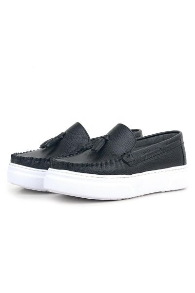 3404 Kalın Tabanlı Loafer Ayakkabı F.G. Siyah - 33