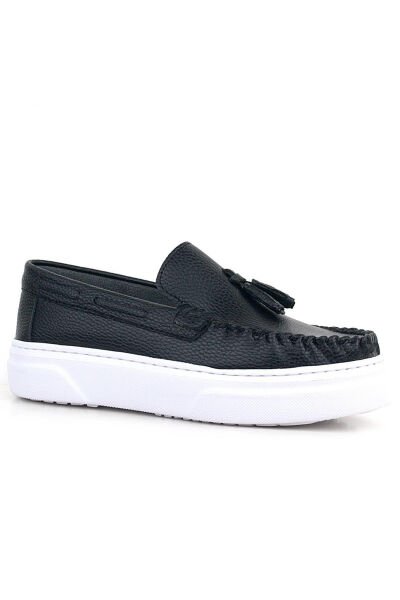 3404 Kalın Tabanlı Loafer Ayakkabı F.G. Siyah - 33