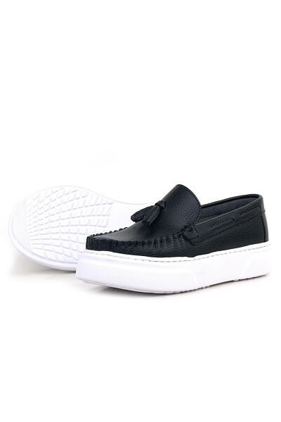 3404 Kalın Tabanlı Loafer Ayakkabı F.G. Siyah - 35