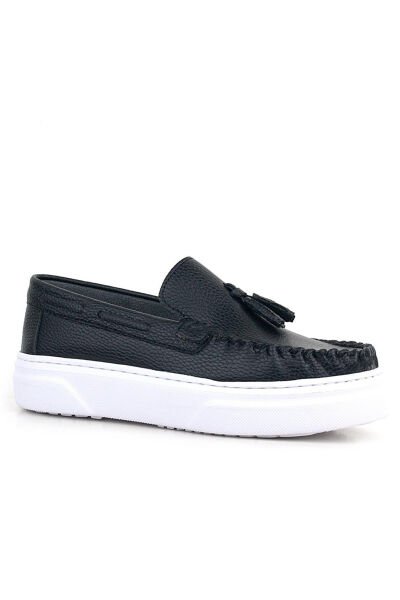 3404 Kalın Tabanlı Loafer Ayakkabı F.G. Siyah - 40