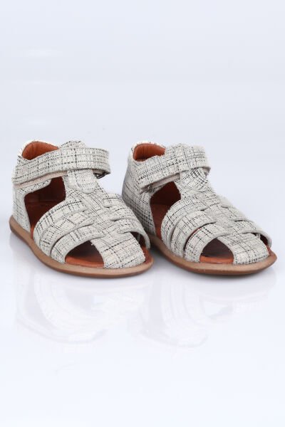Hakiki Deri Sandalet V.041 (22-25 Numara Aralığı) KREM - 22
