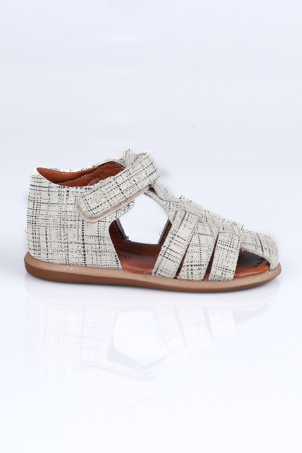 Hakiki Deri Sandalet V.041 (22-25 Numara Aralığı) KREM - 22