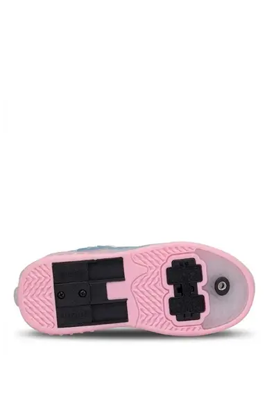 P.2227 Led Işıklı Akıllı Bağcıklı Patenli Spor Ayakkabı Beyaz-Pembe - 29