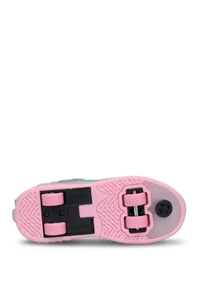 P.2227 Led Işıklı Akıllı Bağcıklı Patenli Spor Ayakkabı Beyaz-Pembe - 30