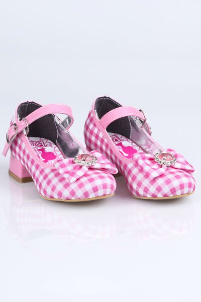 H.102 Ekose Barbie topuklu Ayakkabı