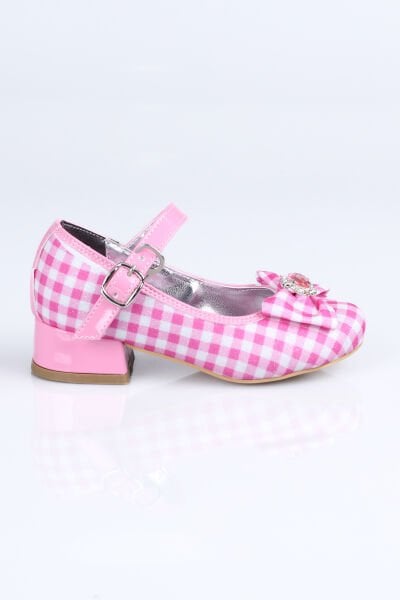 H.102 Ekose Barbie topuklu Ayakkabı