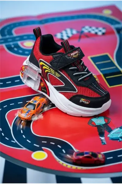 P.2440 Racing Arabalı Çocuk Spor Ayakkabı Kırmızı - 28