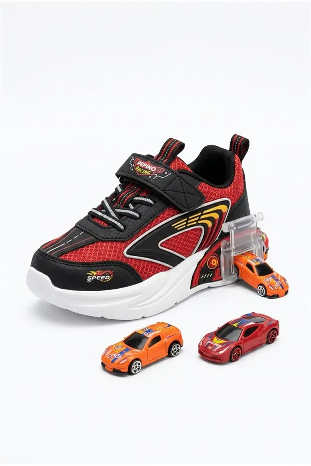 P.2440 Racing Arabalı Çocuk Spor Ayakkabı Kırmızı - 28