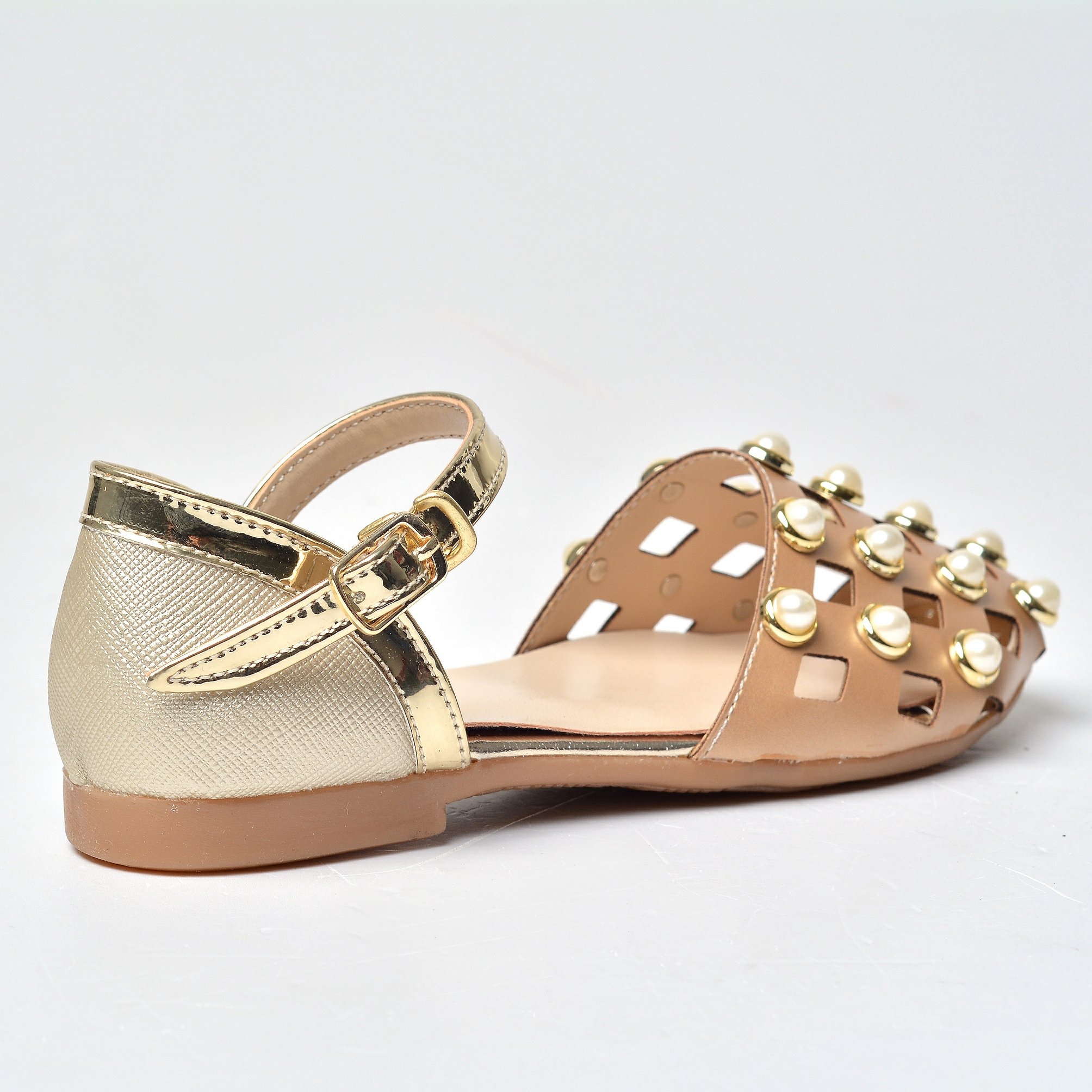 Kız Çocuk İncili Abiye Ayakkabı (26-30 Numara Aralığı) V.02P 26 - ALTIN