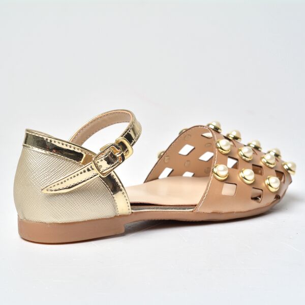 Kız Çocuk İncili Abiye Ayakkabı (26-30 Numara Aralığı) V.02P 26 - ALTIN