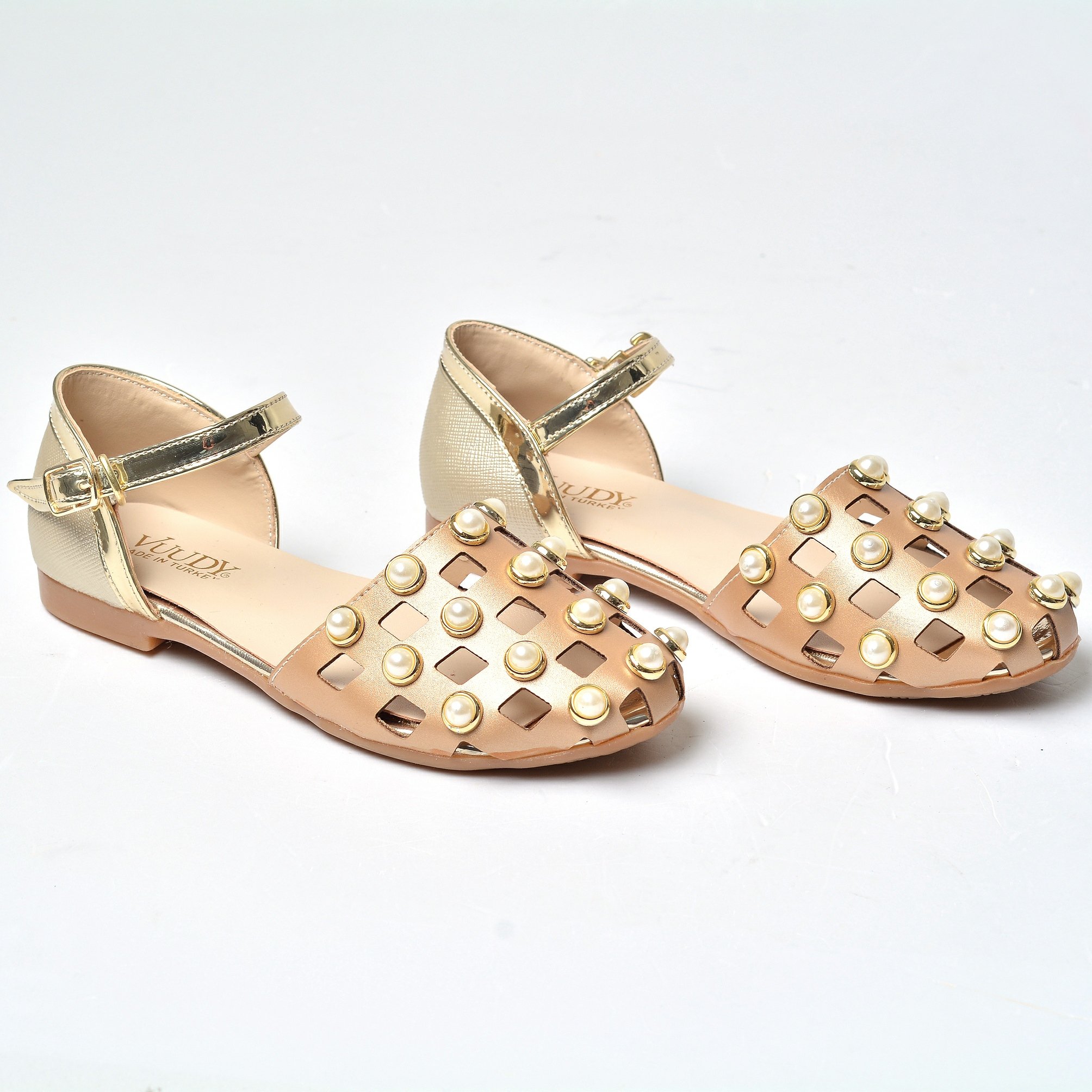 Kız Çocuk İncili Abiye Ayakkabı (26-30 Numara Aralığı) V.02P 29 - ALTIN