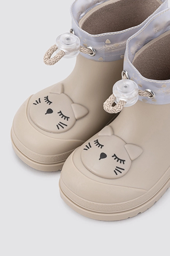Mendi Gato Çocuk Yağmur Çizmesi Beige - 20