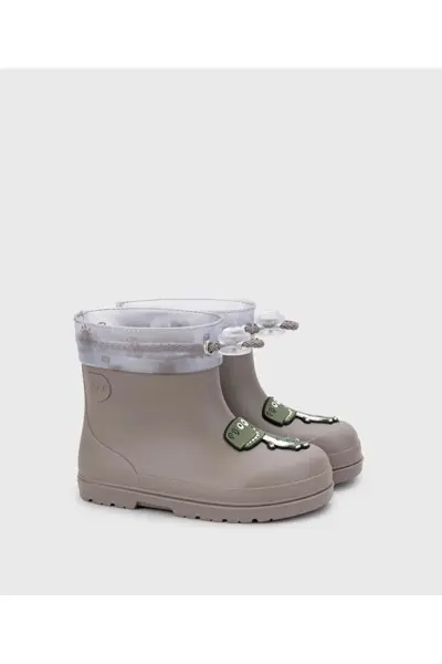 Mendi Dino Çocuk Yağmur Çizmesi Taupe - 23