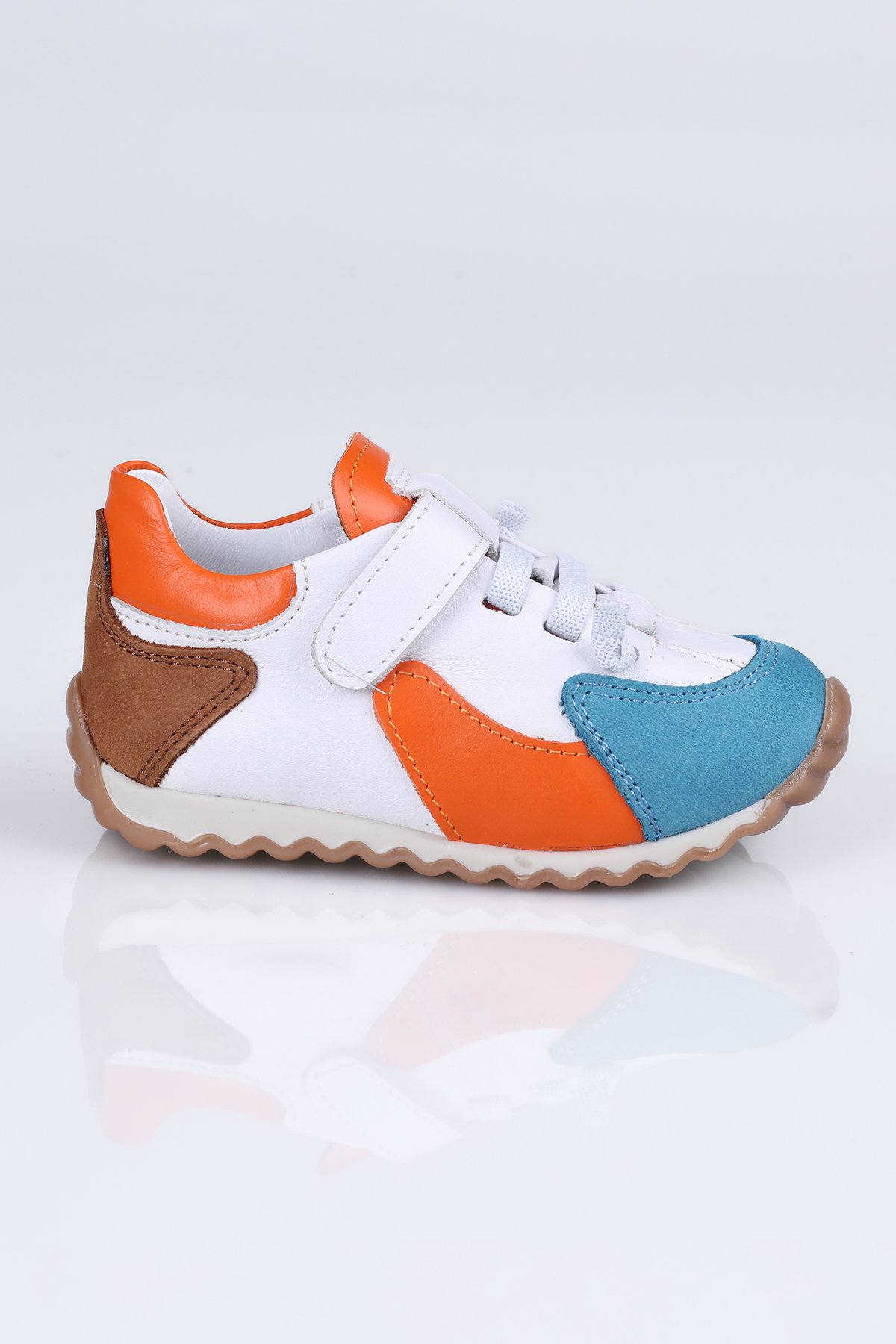 5004 Hakiki Deri Spor Ayakkabı B. BEYAZ-TURUNCU - 22