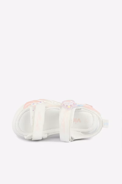 332.P26Y.176 Alra Işıklı Kız Çocuk Sandalet P. Beyaz - 27