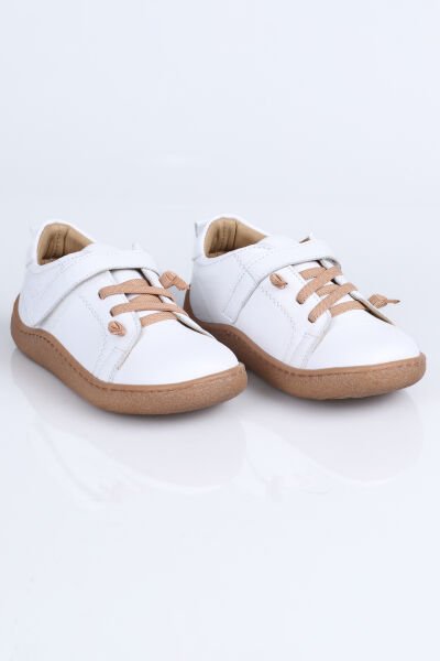 4004 Hakiki Deri Barefoot Ayakkabı P. Beyaz - 28