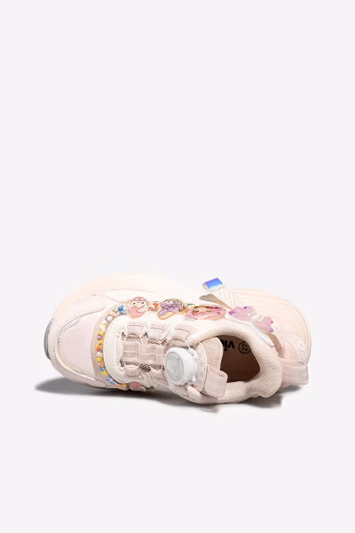 346.B26Y.154 Bandi Akıllı Bağcıklı Işıklı Spor Ayakkabı Pudra - 25
