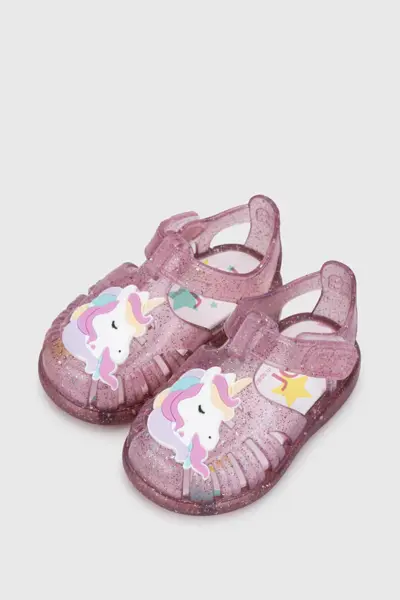 Tobby Unicornio Çocuk Şeffaf Simli Sandalet TR.Fucsıa Multı Glitter - 21