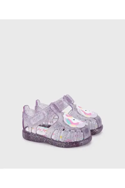 Tobby Unicornio Çocuk Şeffaf Simli Sandalet TR.Malva Multı Glitter - 23