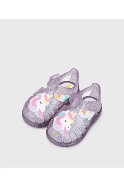 Tobby Unicornio Çocuk Şeffaf Simli Sandalet TR.Malva Multı Glitter - 24