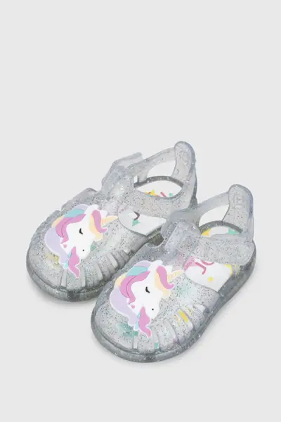 Tobby Unicornio Çocuk Şeffaf Simli Sandalet TR.Transp. Multı Glitter - 24