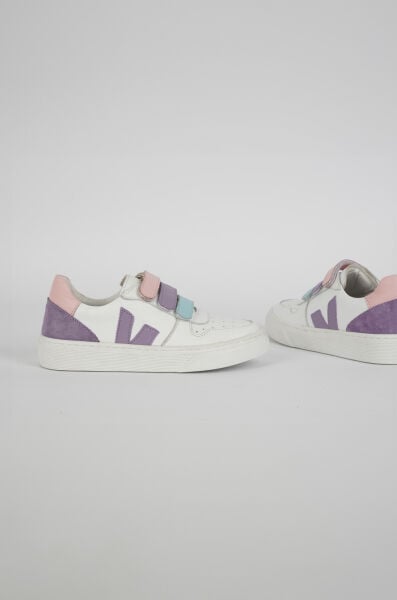 V.100 Çocuk Hakiki Deri Sneaker Ayakkabı BEYAZ-LİLA - 33