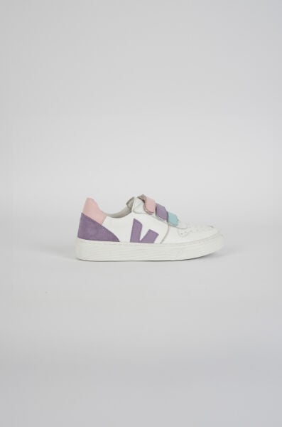 V.100 Çocuk Hakiki Deri Sneaker Ayakkabı BEYAZ-LİLA - 34