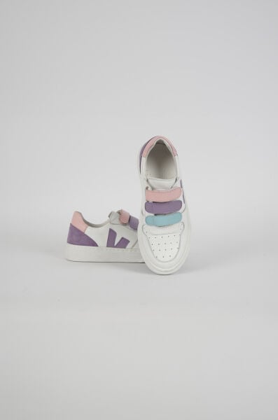 V.100 Çocuk Hakiki Deri Sneaker Ayakkabı BEYAZ-LİLA - 34