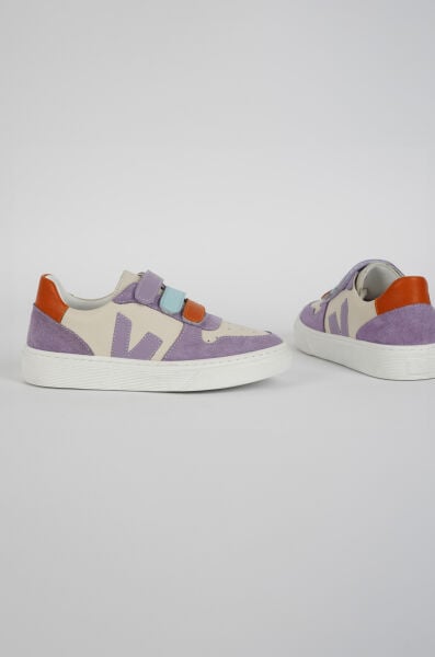 V.100 Çocuk Hakiki Deri Sneaker Ayakkabı Bej-Lila - 31