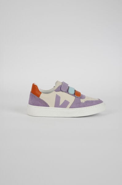 V.100 Çocuk Hakiki Deri Sneaker Ayakkabı Bej-Lila - 34