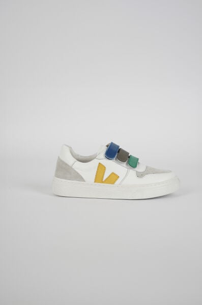 V.100 Çocuk Hakiki Deri Sneaker Ayakkabı Beyaz-Sarı - 31