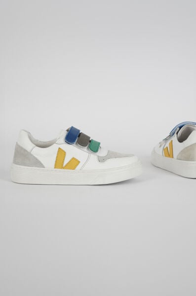 V.100 Çocuk Hakiki Deri Sneaker Ayakkabı Beyaz-Sarı - 33