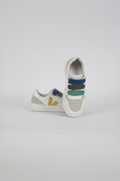 V.100 Çocuk Hakiki Deri Sneaker Ayakkabı Beyaz-Sarı - 33