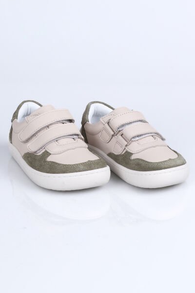 K.5000 BareFoot Hakiki Deri Spor Ayakkabı İ.B.P. Bej-Yeşil - 19