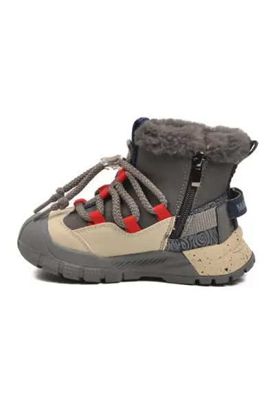 BN009 Cherokee Fermuarlı Kürklü Çocuk Casual Bot P. Gri - 27