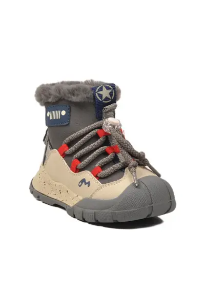 BN009 Cherokee Fermuarlı Kürklü Çocuk Casual Bot P. Gri - 28