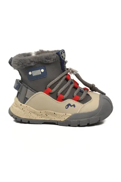 BN009 Cherokee Fermuarlı Kürklü Çocuk Casual Bot F. Gri - 34