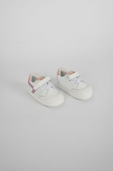 4690 Barefoot Çocuk Hakiki Deri Spor Ayakkabı Beyaz-Pudra - 23